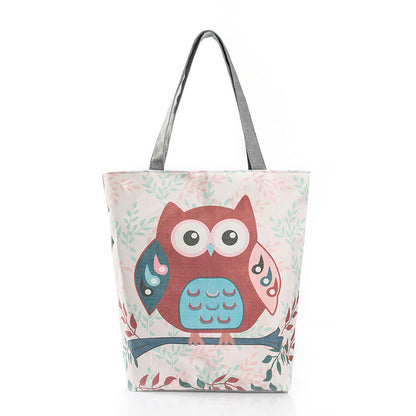 Bolsa de lona con estampado de búho
