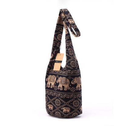 Bolsos cruzados con diseño de elefante y mandala