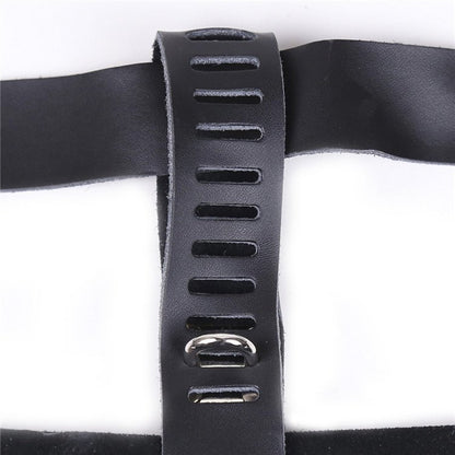 Chastity Leather Pants With Lock Bondage Black Men - BAGMODA