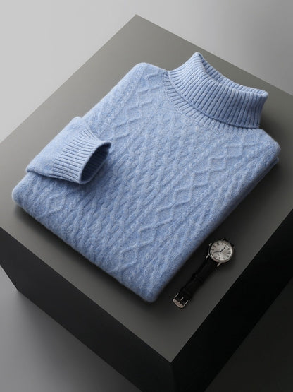 Heavy Industry Thick Cashmere Sweater Men's High Lapel Pullover