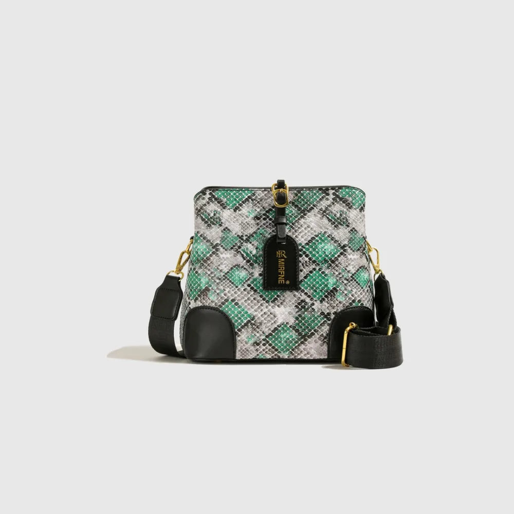 Fierce Snake Print Shoulder Bag - BAGMODA