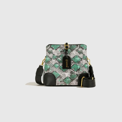 Fierce Snake Print Shoulder Bag - BAGMODA