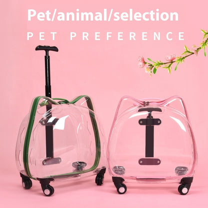 Maleta con ruedas para gatos, portátil, con caja de burbujas, cápsula espacial transparente