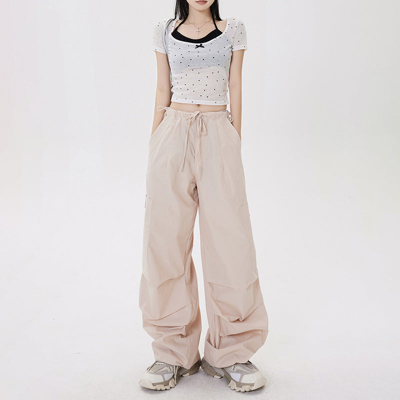 Adjustable Waist Breathable Workwear Casual Pants Women