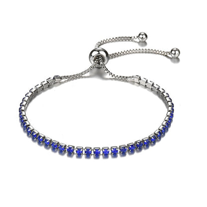 Pulsera de cristal de lujo de color plateado con dijes infinitos ajustables para mujer, joyería de moda.