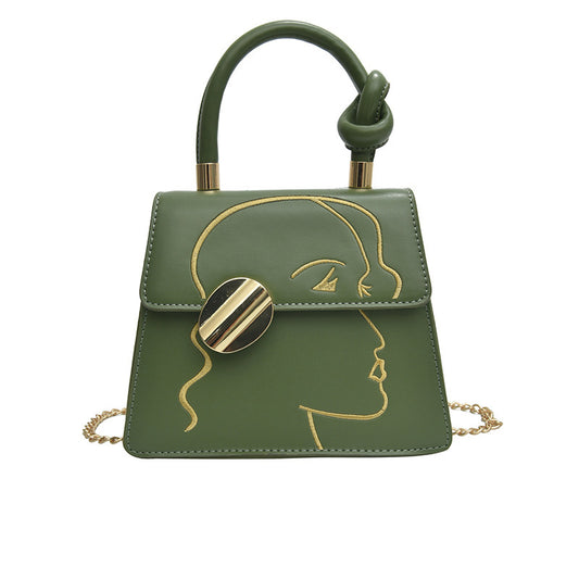 Female Bag, Portable Messenger Bag, Western Style Chain Shoulder Bag