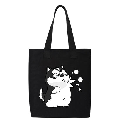 Shiba Inu Male And Female Shoulder Bag Canvas Large Capacity