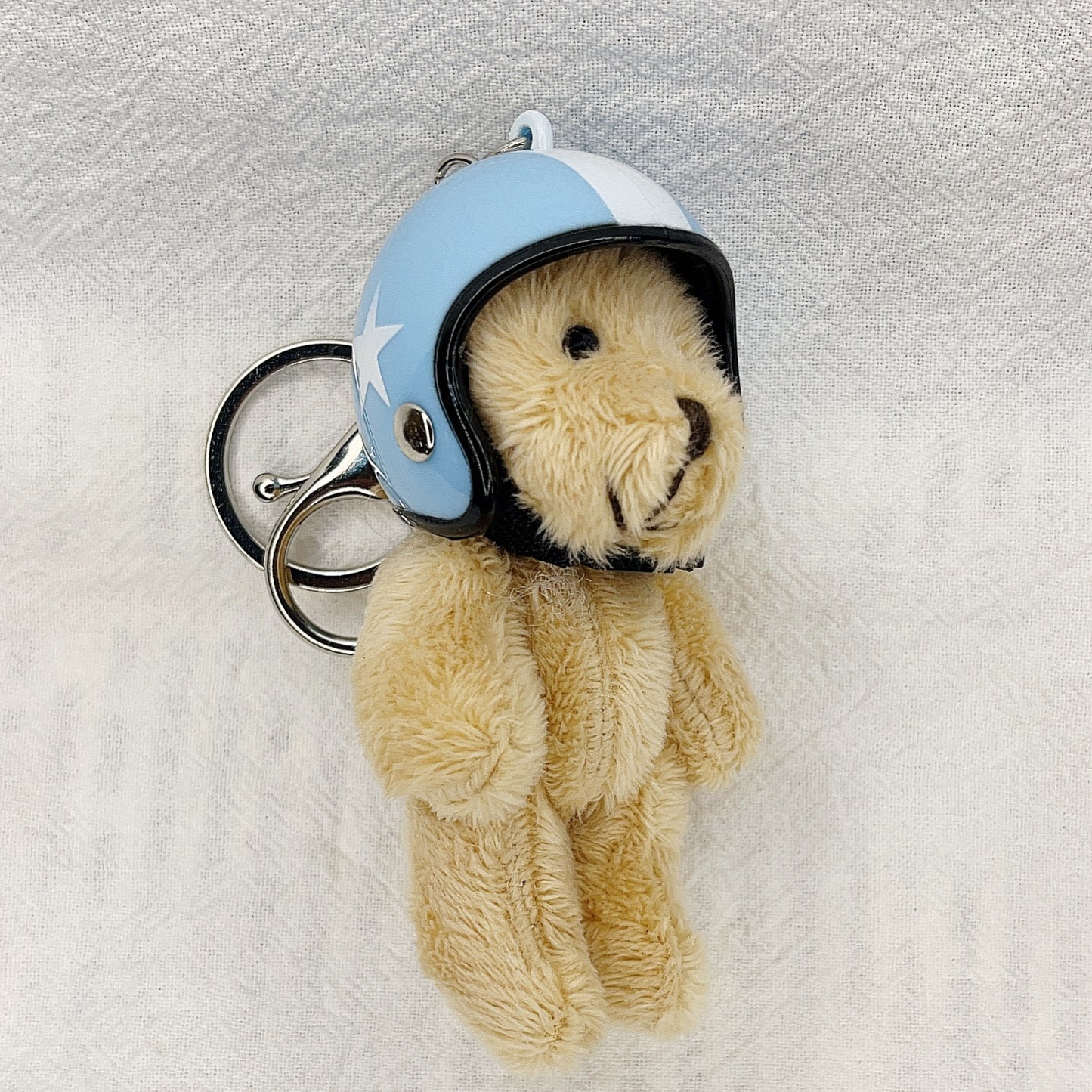 South Korea Ins Cute Motorcycle Helmet Bear Pendant Plush Key Chain