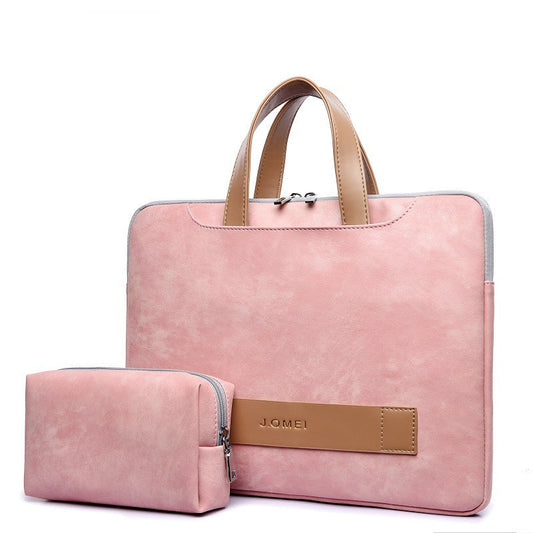 Portable thin and light computer bag portable briefcase pu leather notebook bag