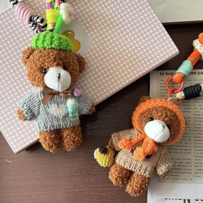 Correa para teléfono móvil de moda con colgante de oso de dibujos animados