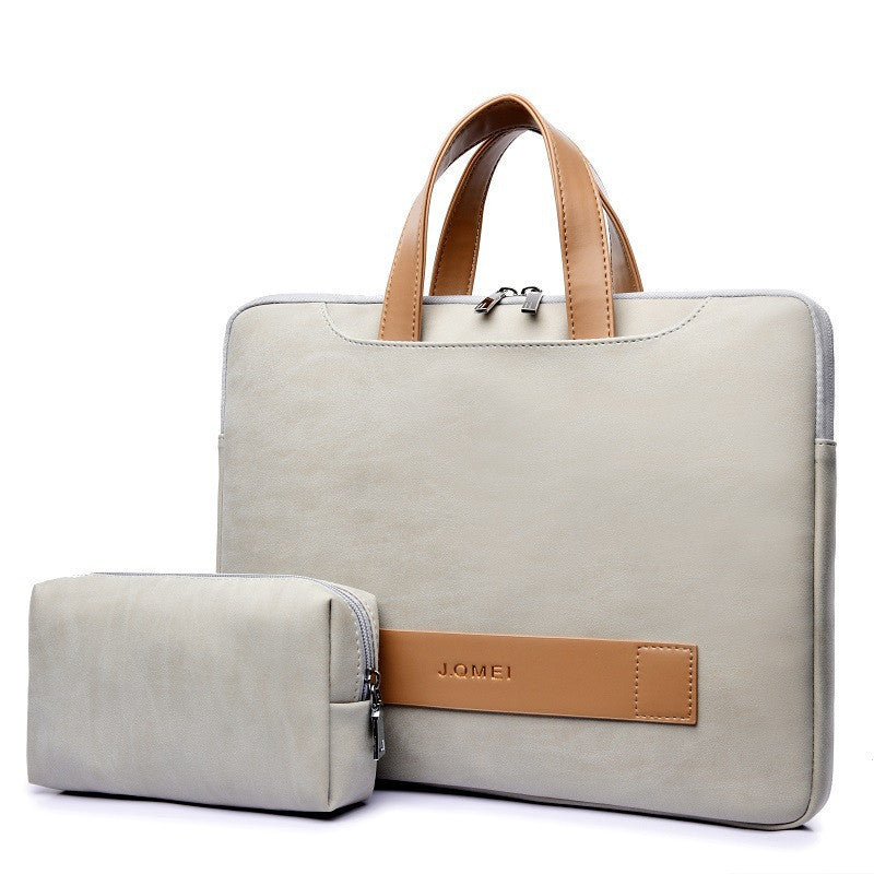 Portable thin and light computer bag portable briefcase pu leather notebook bag