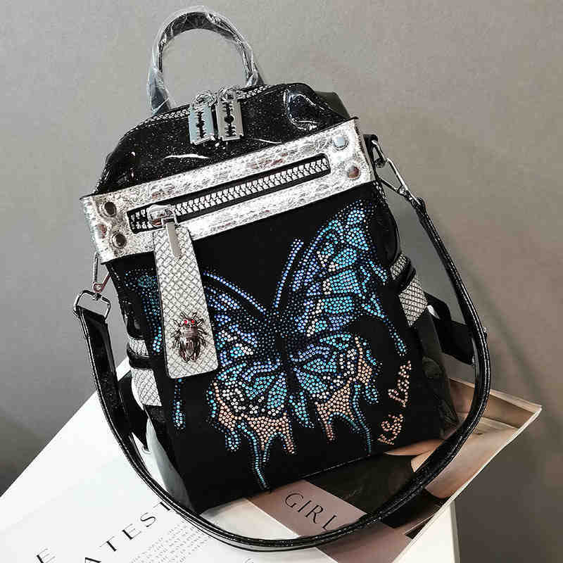 Rhinestone Butterfly Backpack