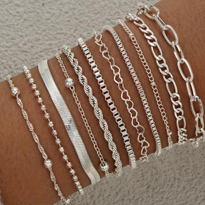 Mehrschichtiges Doppelkettenarmband Legierung Herzkugelarmband