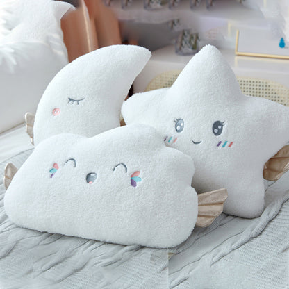 Neu Gefüllte Engel Wolke Mond Sterne Plüsch Kissen Weiche Kissen Wolke Gefüllte Plüsch Spielzeug für Kinder Baby Kinder Kissen Mädchen