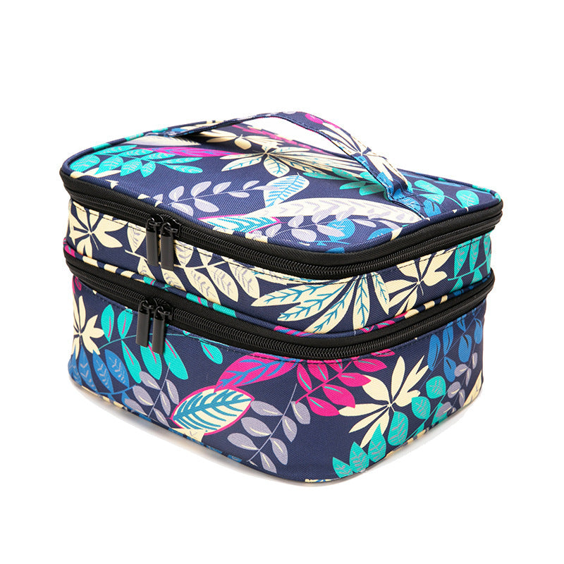 Portable Double-layer 30-cell Lined Portable Storage Bag