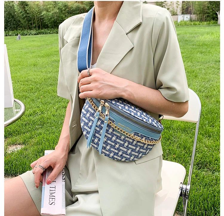 Woven Chest Crossbody Bag