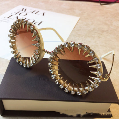 Gafas de sol Steampunk con remaches redondos únicos de Ralferty para mujer y hombre