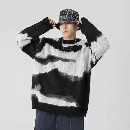 Hong Kong Style Loose Casual Sweater Trendy And Handsome Top