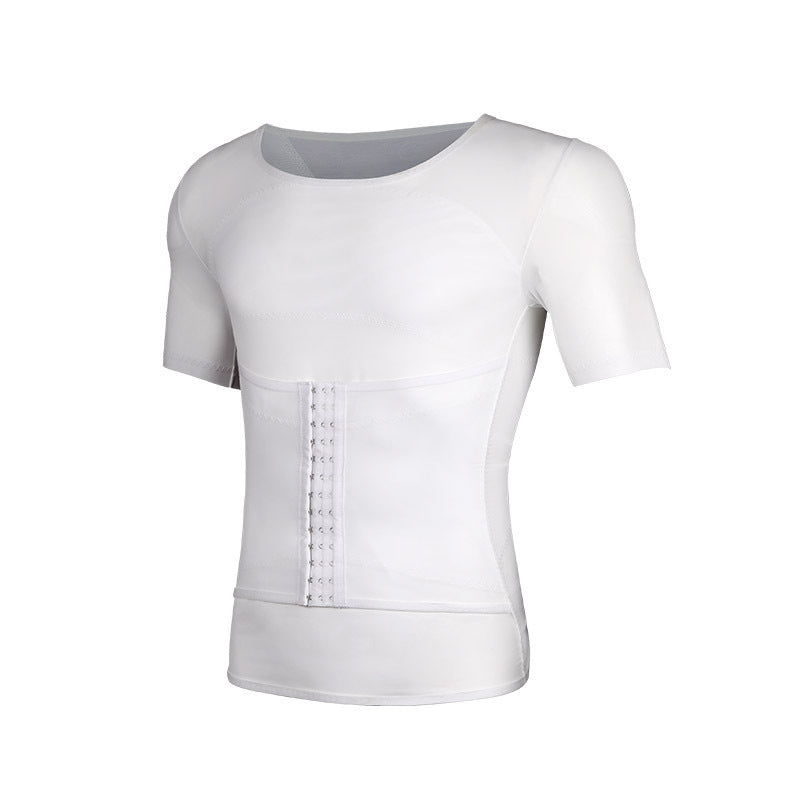Summer Men's Corset Shapewear For Abdomen, Tight - fitting, Fitness Corset, Invisible Short - sleeved Shapewear - BAGMODA