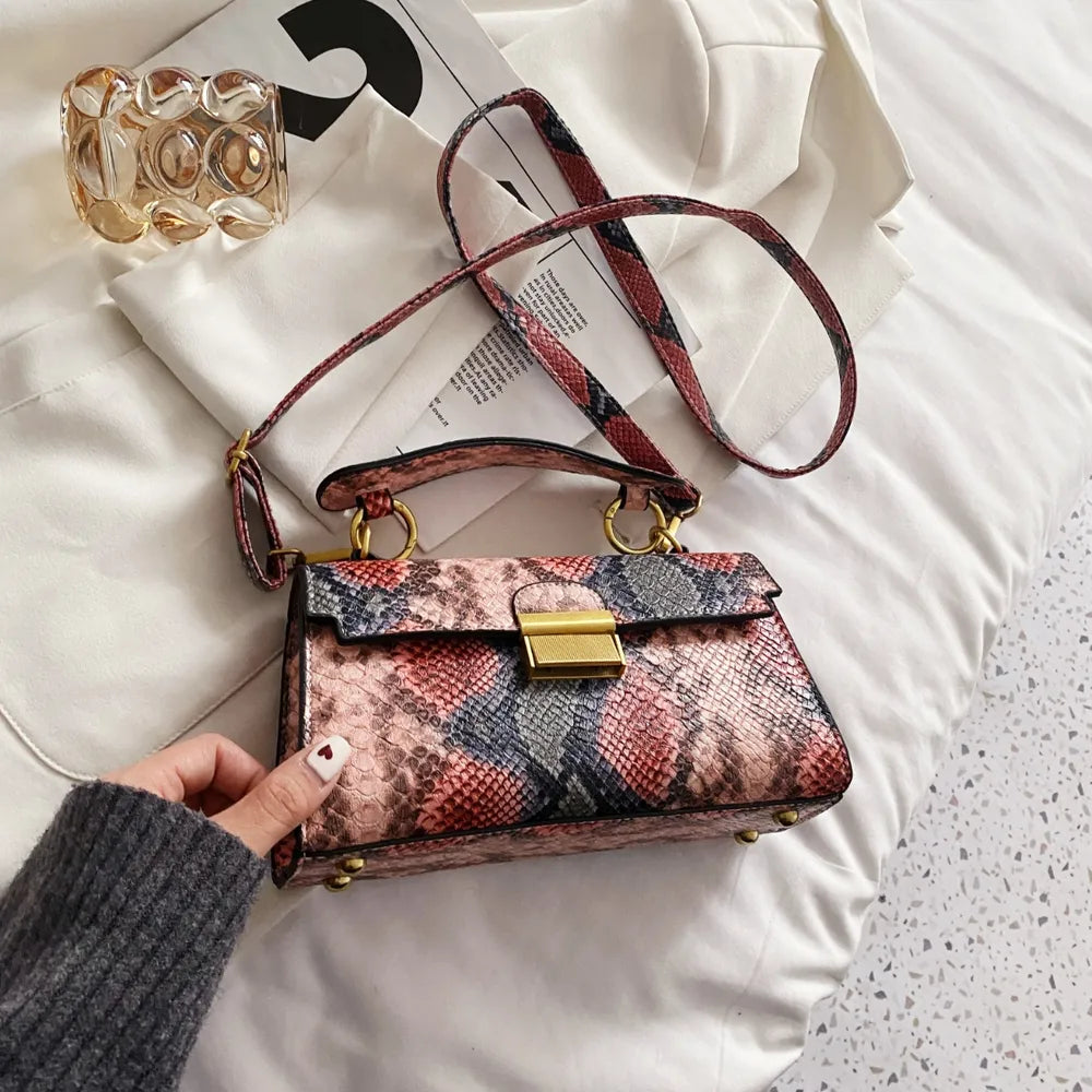 Vivid Charm Snakeskin Bag