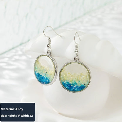 Pendientes HAILANG con diseño de estilo rojo de malla de Instagram, moda femenina, interés especial, vidrio redondo
