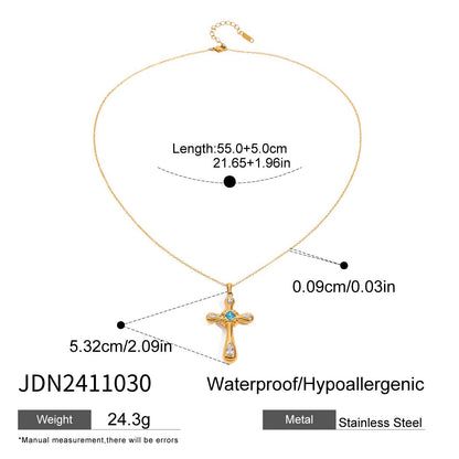 Collar de acero de titanio y circón, joyería ligera de lujo de alta calidad