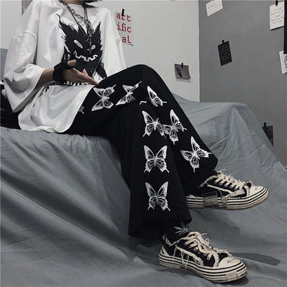 Harajuku Style Bedruckte lockere Freizeithose für Damen