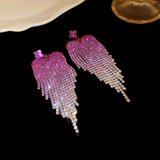 Fashion Love Tassel Stud Earrings For Women