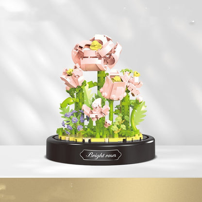 Juguetes de decoración de rosas con ensamblaje de partículas pequeñas