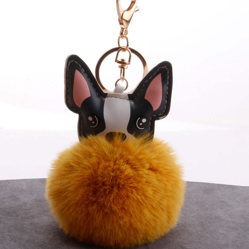 PU puppy feather ball key pendant Pendant