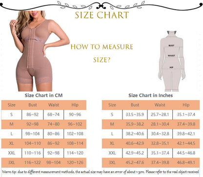 Ganzkörper-Shapewear mit hoher Kompression und Haken- und Ösenverschluss vorne