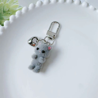 Colgante con hebilla y llave de gatito tridimensional de moda