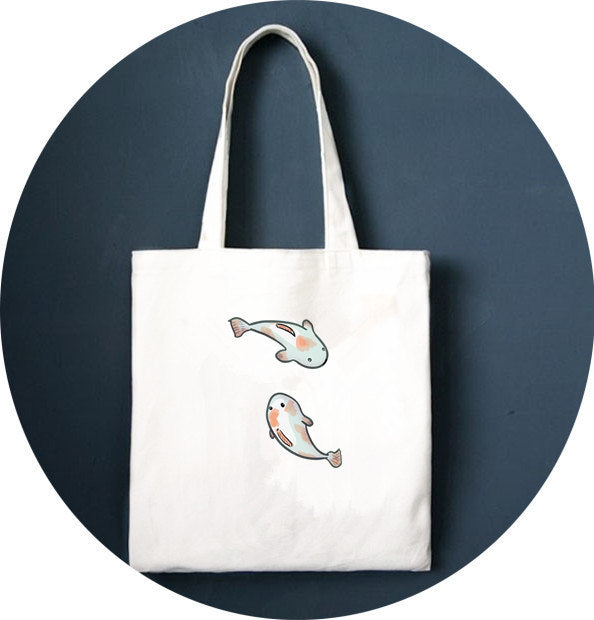 All-match literary canvas bag shoulder letter printing shopping bag