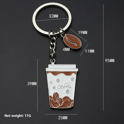 3D Kaffee Schlüsselanhänger Metall Autoschlüssel Anhänger