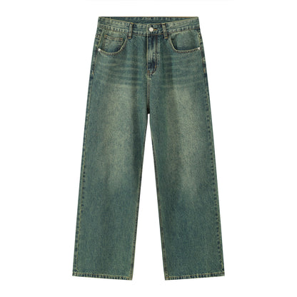 Retro Farbige Serie Breite Bein Hosen Gerade Lose Frauen