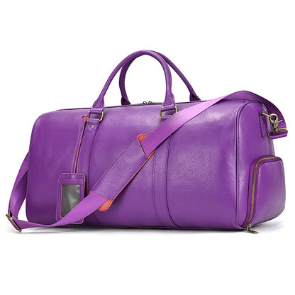 Bolsa de viaje de cuero auténtico para hombre