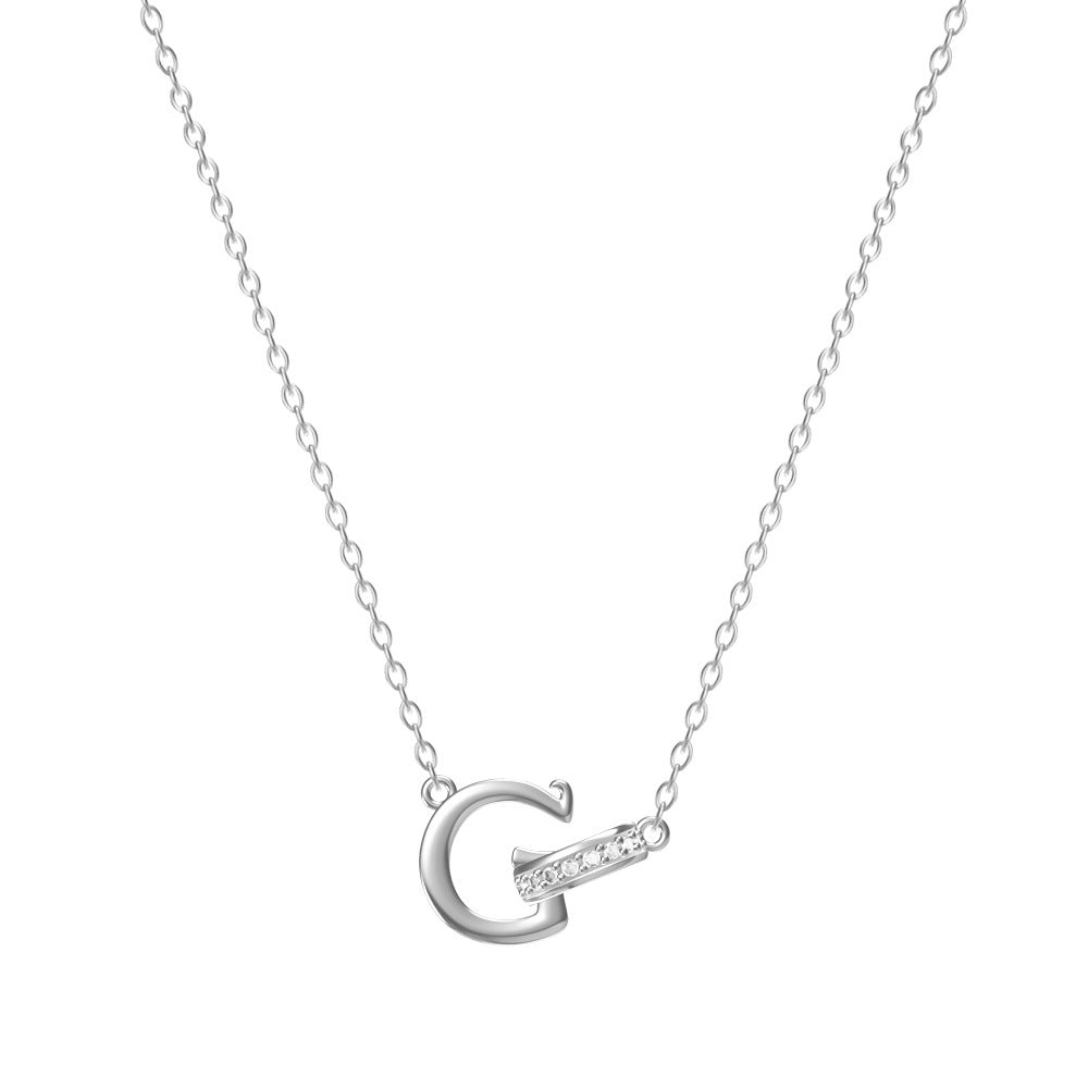 Women's 26-letter Necklace With Diamond Titanium Steel No Fading Clavicle Chain