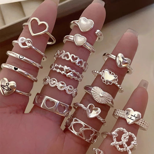 Stylish Adjustable Love Heart-shaped Ring Women