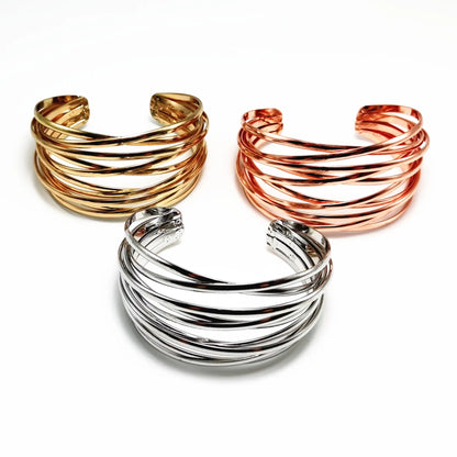 Mode Legierung Runde Kette Charms Manschette Armband Für Frauen Weibliche Gold &amp; Silber Farbe Armbänder Schmuck