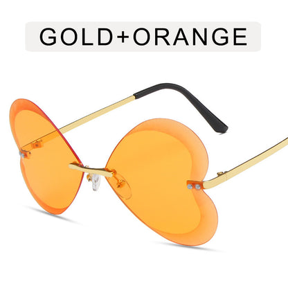 Retro Trend Liebe Persönlichkeit Metall Sonnenbrille Frauen