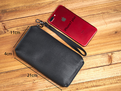 Bolso de mano de cuero para hombre