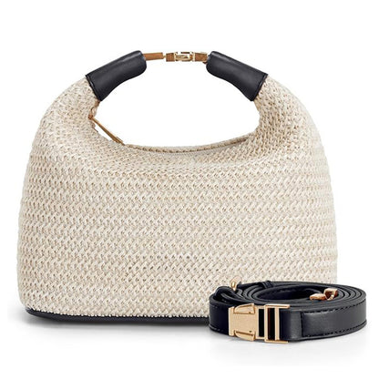 Bolso de hombro informal de paja combinable