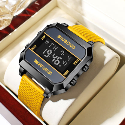 Stilvolle und vielseitige wasserdichte elektronische Herrenuhr für Studentensport