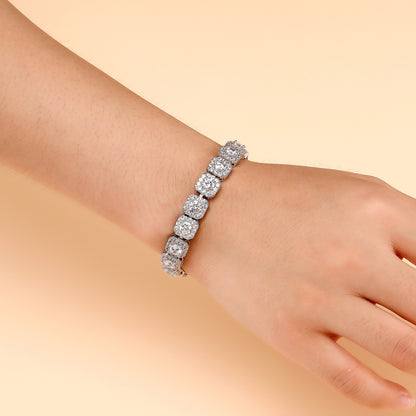 Pulsera cubana de moda para hombre con circonitas