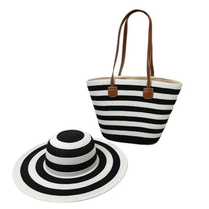 Sombrero para el sol de playa, bolso de hombro de gran capacidad, sombrero, traje