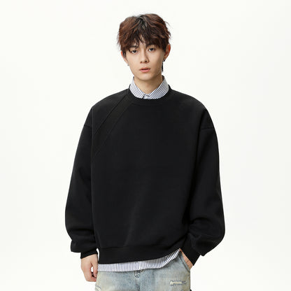 Heavy Space Cotton Round Neck Sweater Men's Autumn