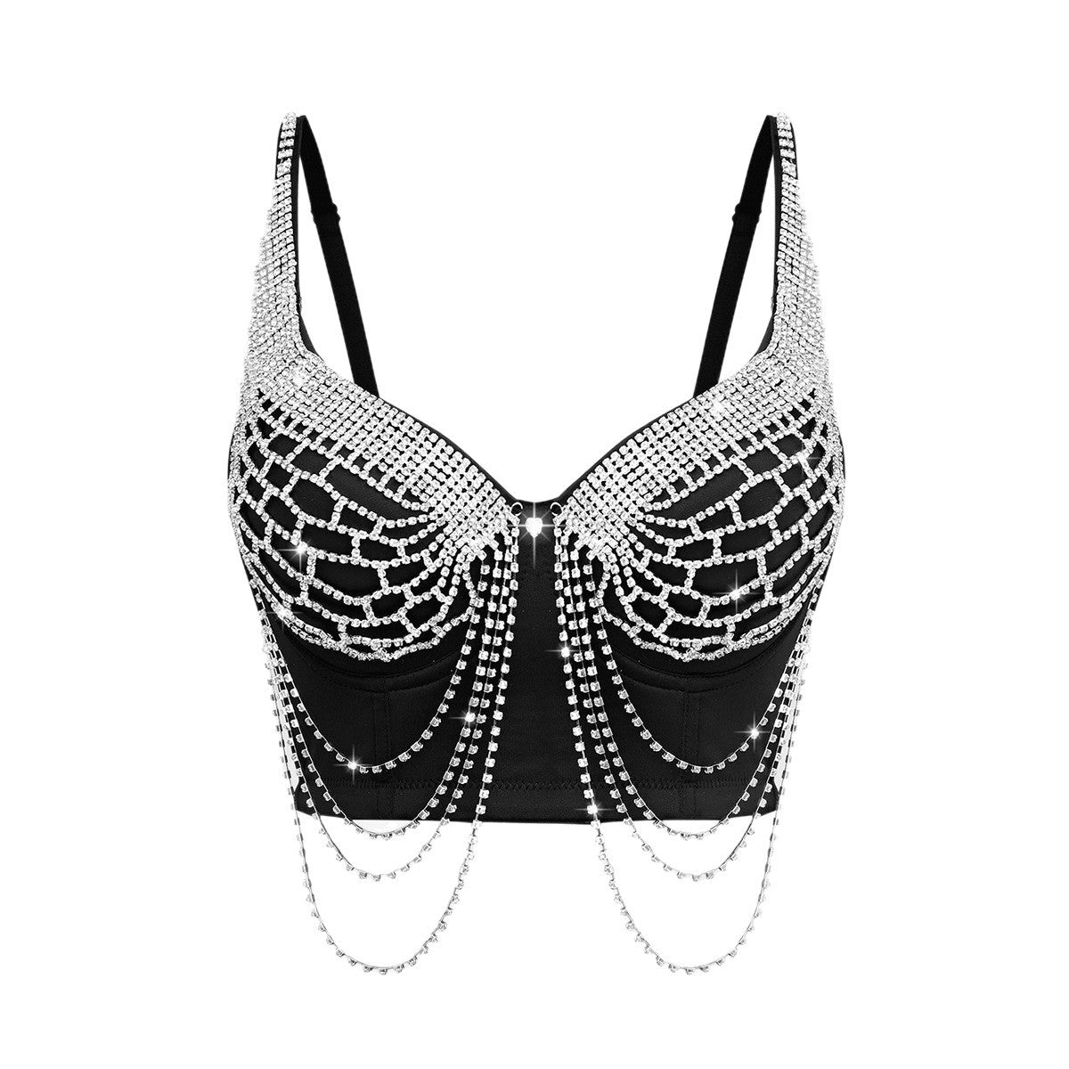 Heavy Beading and Rhinestone Design Backless