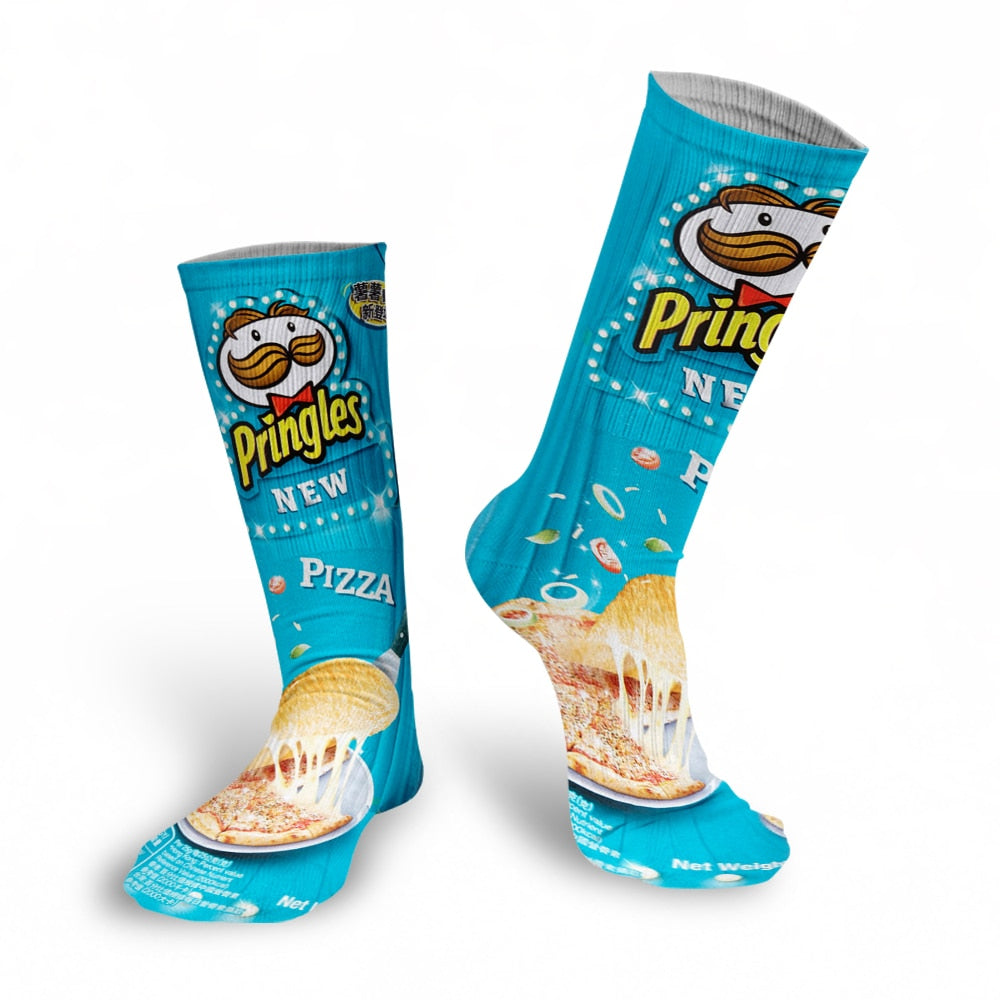 Harajuku Kawaii Socks Man Cotton Cartoon Food Print