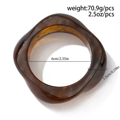 Ingemark - Brazaletes bohemios irregulares de resina acrílica marrón para mujer, estilo gótico, geométrico, regalo de joyería para pareja