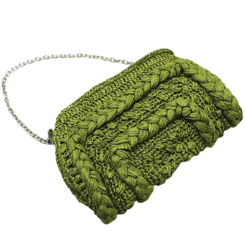 Boho Charm Woven Straw Bag